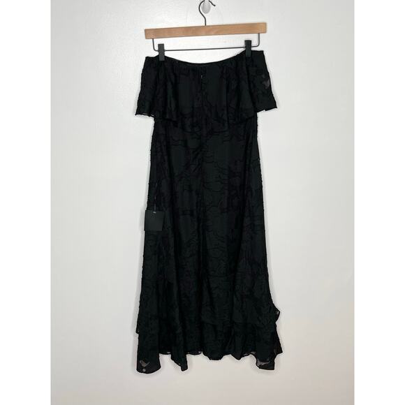 Lulus Womens Love You So Truly Strapless Midi Dress M Black Burnout Floral - Picture 11 of 13